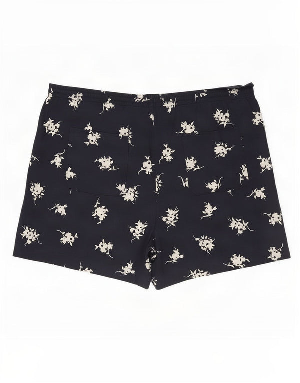 Marks & Spencer Damskie spodenki codzienne UK 22 3XL W44 Granatowa bawełna w kwiaty