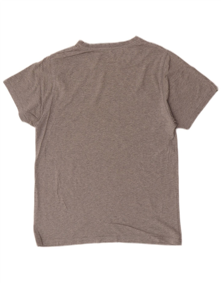 Męski T-shirt z grafiką New Era, duży, szary, bawełniany