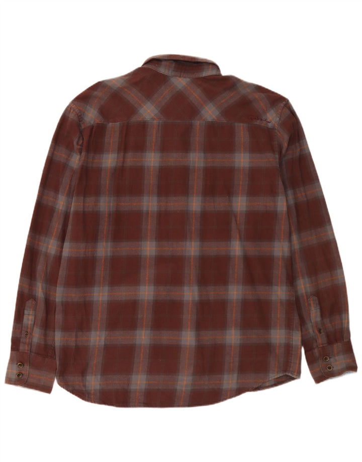 Męska koszula flanelowa Quiksilver, duża, brązowa, bawełniana w kratę