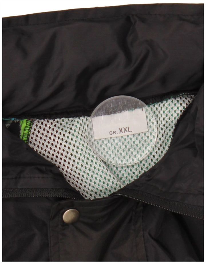 Męska kurtka przeciwdeszczowa z kapturem VINTAGE UK 44 2XL Czarna geometryczna