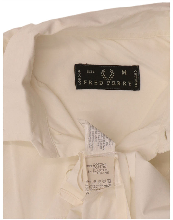Fred Perry Mens Shirt Medium White Cotton