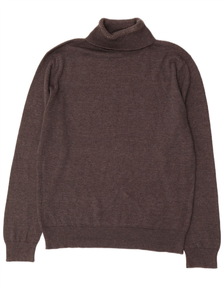 Męski sweter z golfem French Connection, duży, brązowy, bawełniany
