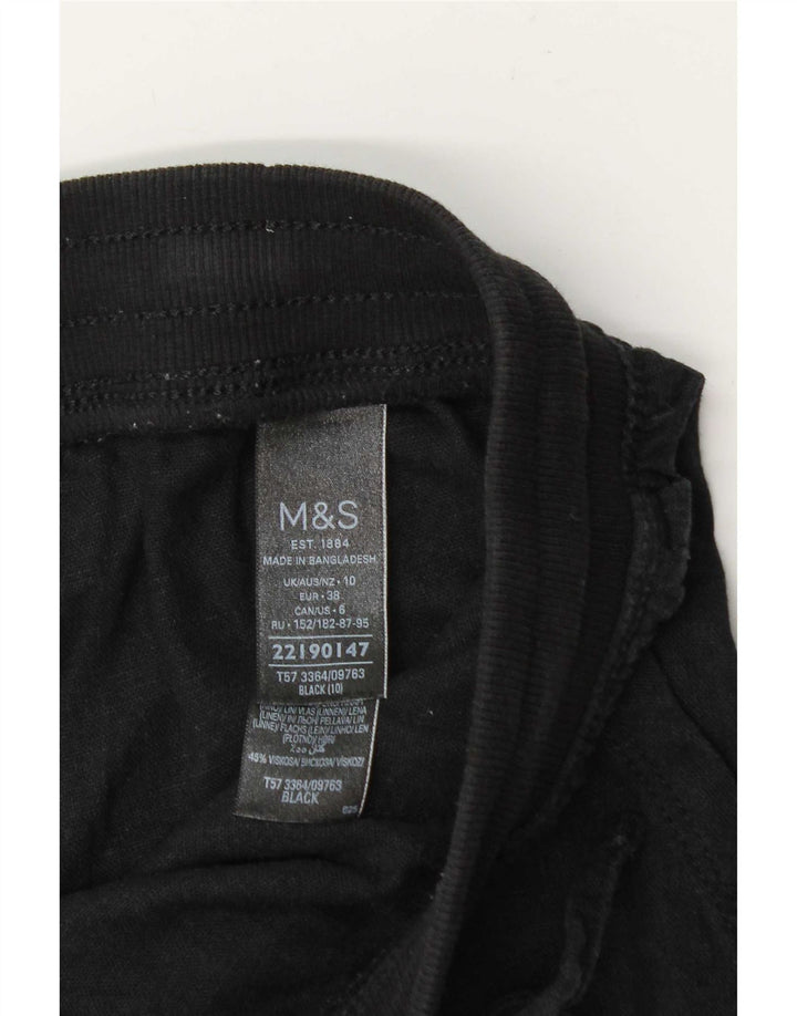 Marks & Spencer Damskie spodenki Chino UK 10 Small W32 Czarne lniane