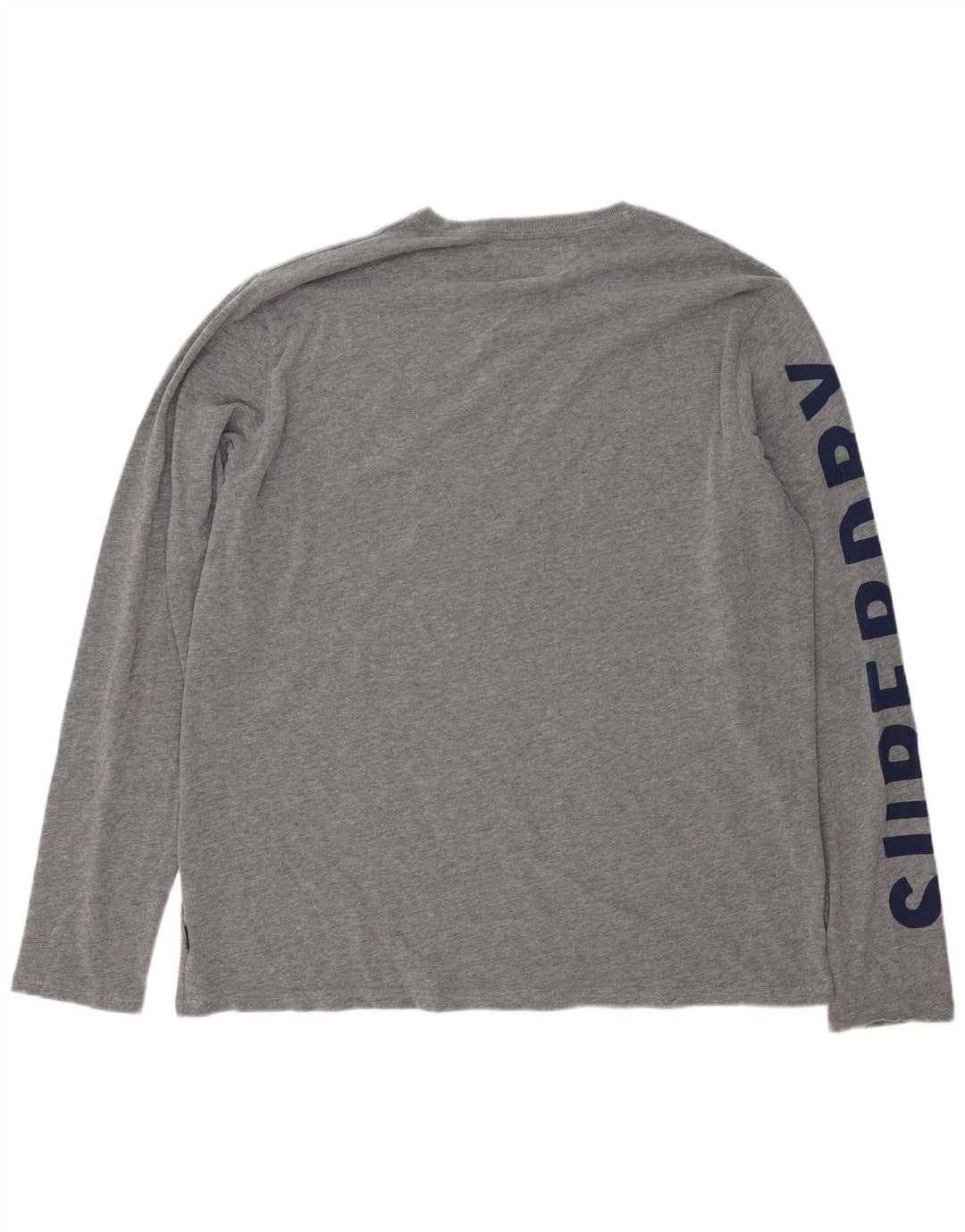 Męski top graficzny Superdry z długim rękawem 3XL, szary, bawełniany