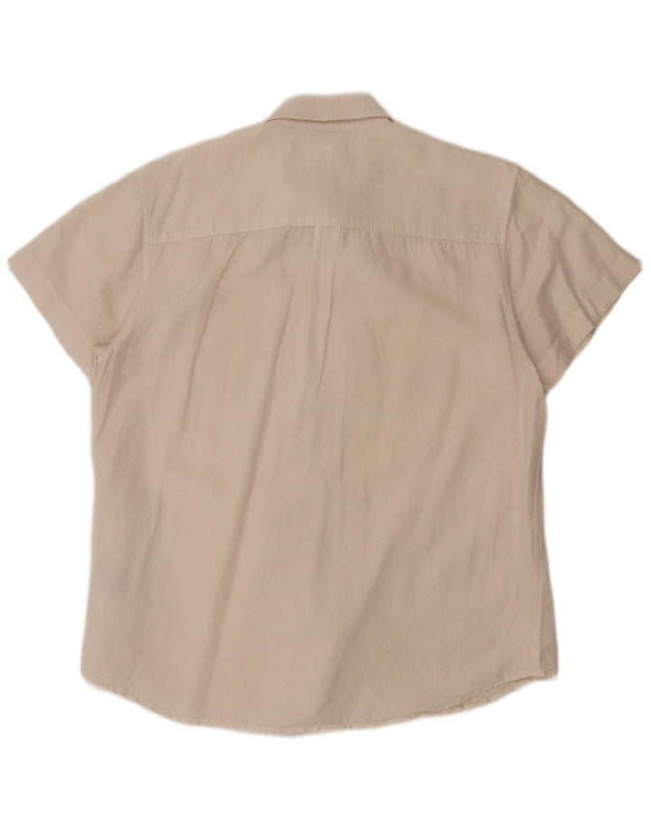 Męska koszula z krótkim rękawem Wrangler o regularnym kroju, duża, lniana w kolorze złamanej bieli