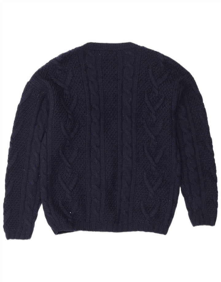 Damski sweter oversize L.L.Bean UK 10, mały, granatowy, wełniany