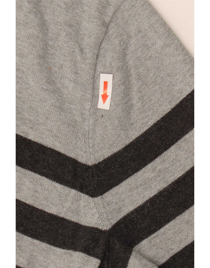 Męski sweter Tommy Hilfiger z dekoltem w kształcie litery V, bawełniany w średnie szare paski