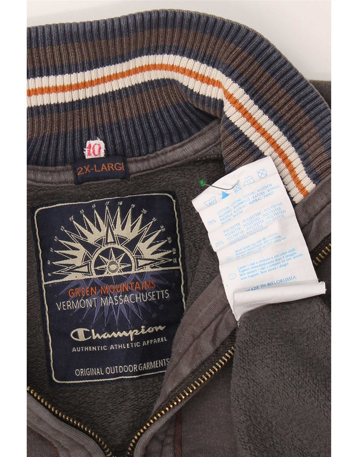 Męski sweter Champion z zamkiem błyskawicznym, 2XL, szara bawełna
