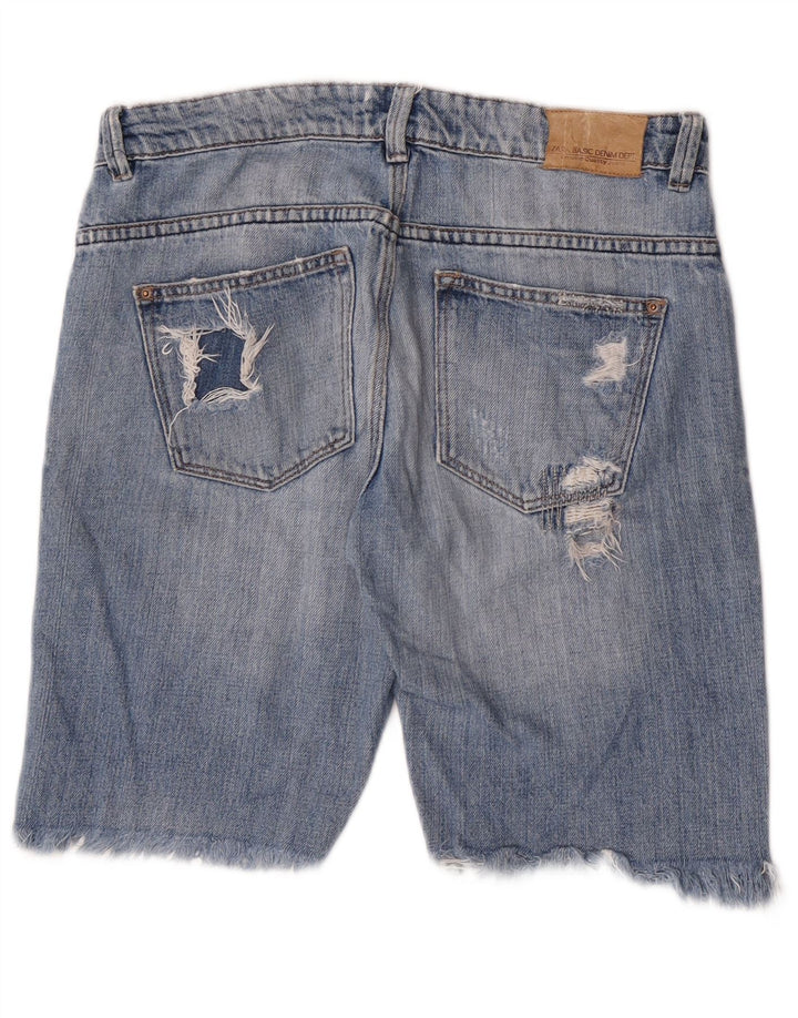 Damskie spodenki jeansowe Zara w trudnej sytuacji EU 38 Small W28 niebieskie