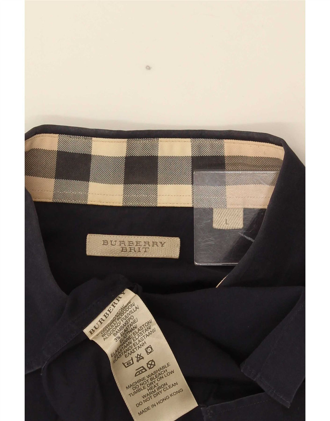 Koszula męska BRIT Burberry, duża, granatowa, bawełniana