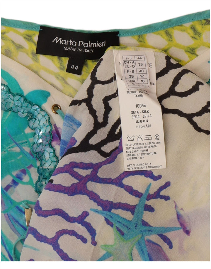 Damska bluzka ponczo Marta Palmieri Top UK 12 Średni złamany biały jedwab