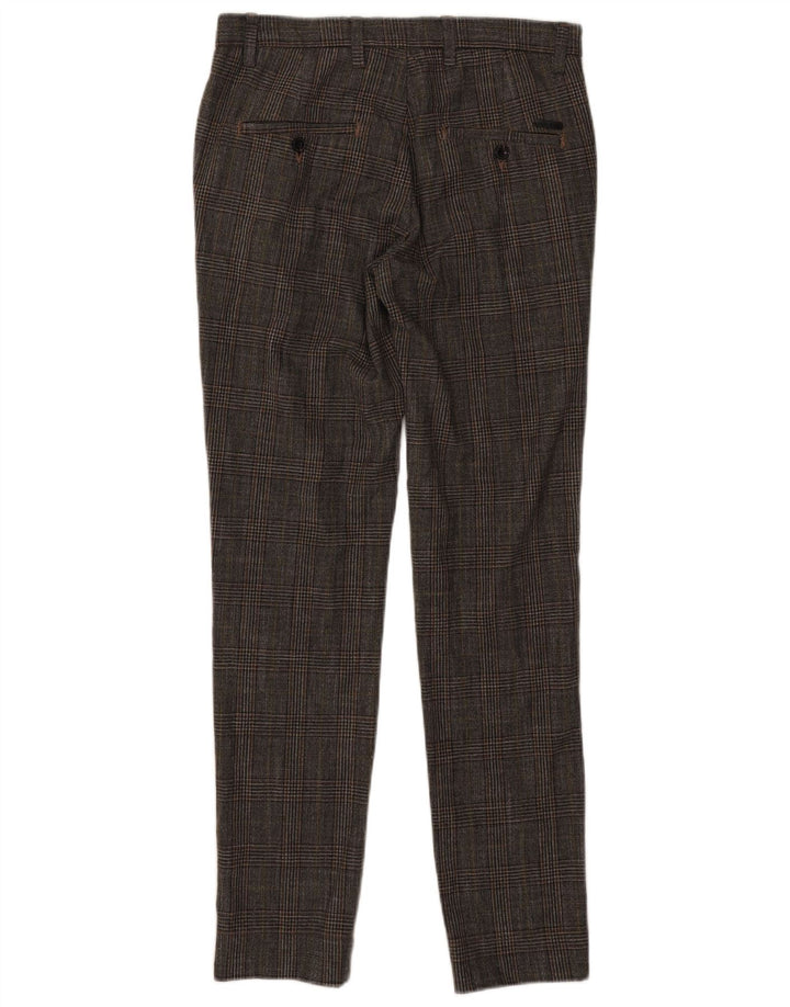 Męskie spodnie garniturowe Jack & Jones W30 L32 Szara krata, poliester
