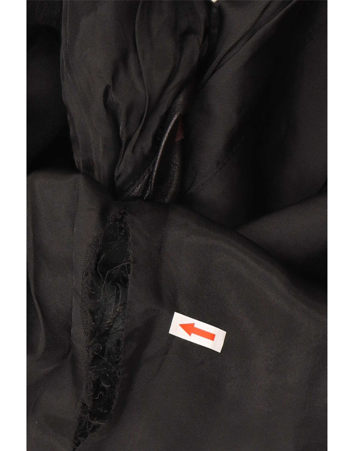 Vintage męska skórzana marynarka zapinana na 4 guziki UK 36 Small Black