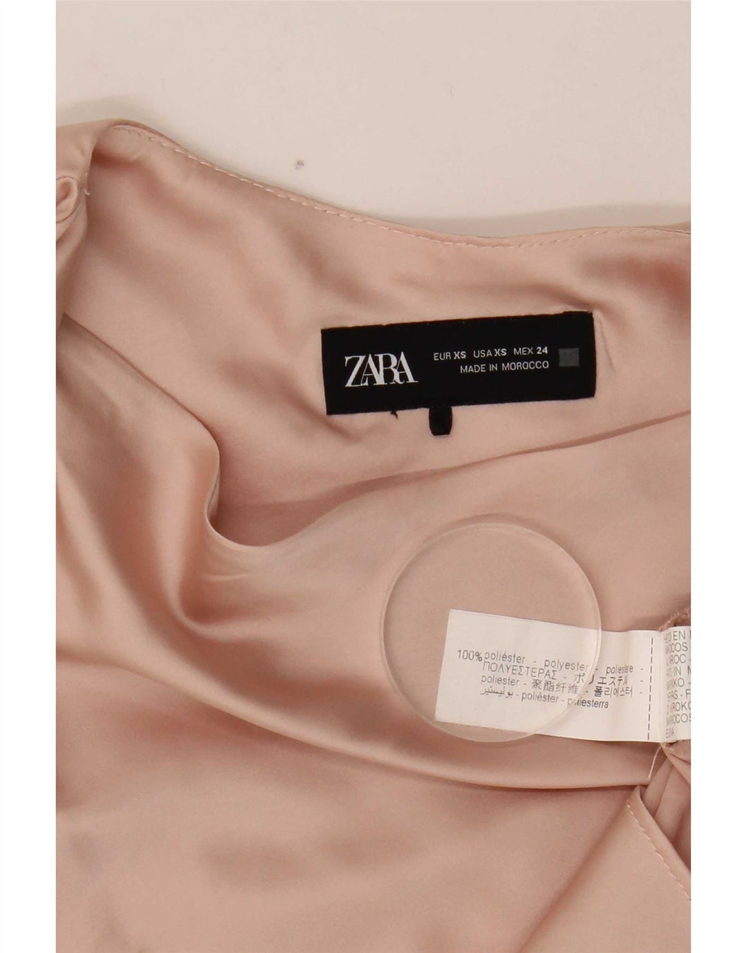 Damska bluzka bez rękawów Zara UK 6 XS, różowy poliester