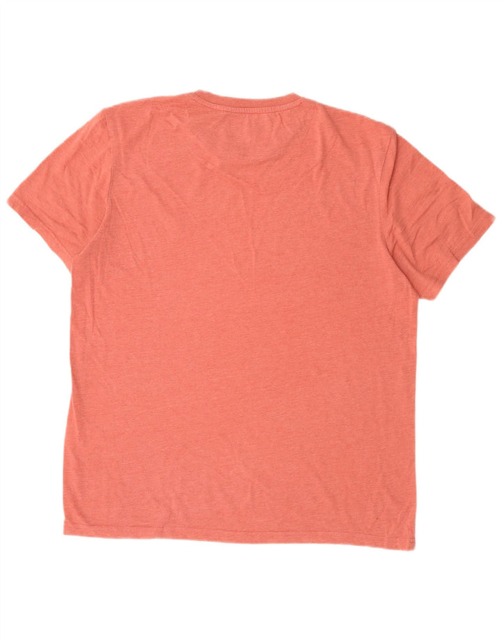 Lyle & Scott Męski T-shirt Top Duży Różowy Poliester