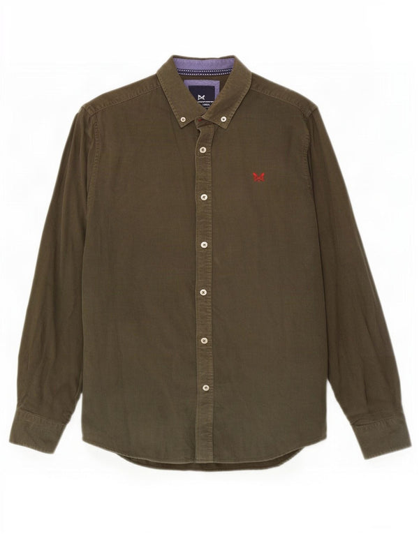 Crew Clothing Męska koszula sztruksowa o klasycznym kroju, duża, bawełniana khaki