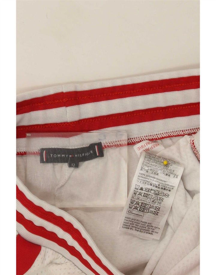 Chłopięce spodenki sportowe Tommy Hilfiger 11-12 lat, biały poliester z blokami kolorów