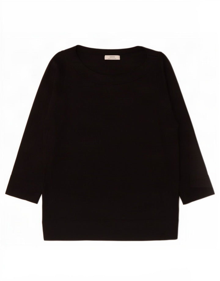 Marks & Spencer Damska bluza z kapturem, rękaw 3/4, UK 22 3XL, czarna wiskoza