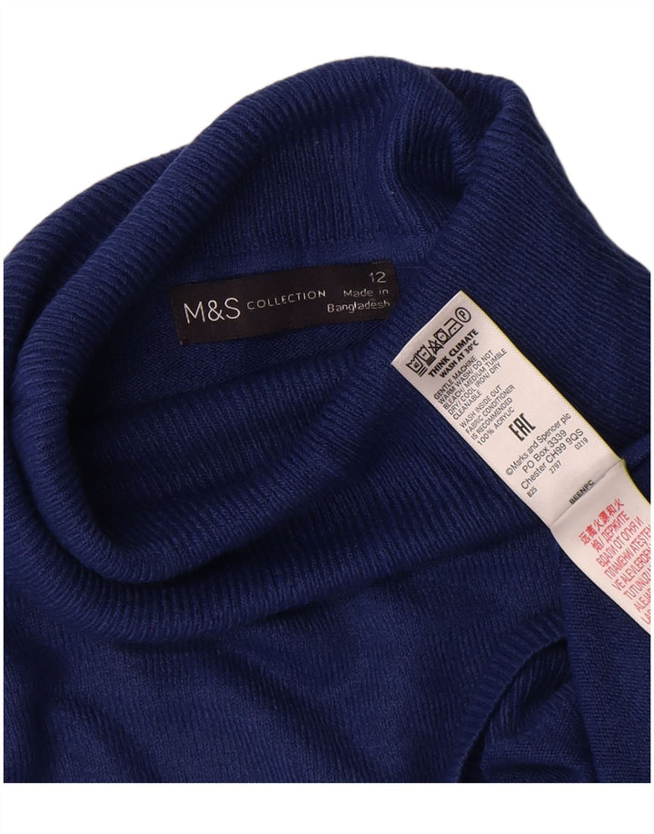 Marks & Spencer Damski sweter z golfem UK 12, średni granatowy