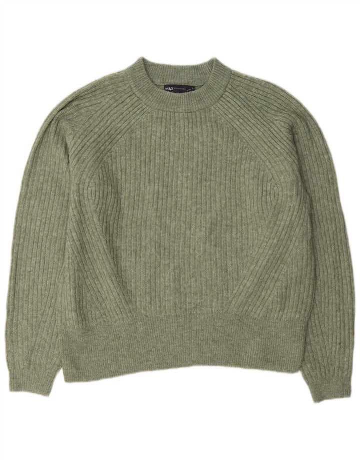 Marks & Spencer Damski sweter z okrągłym dekoltem, UK 14, średni zielony