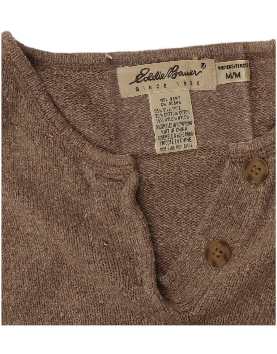 Damski sweter oversize EDDIE BAUER z dekoltem w łódkę, UK 14, średni brąz