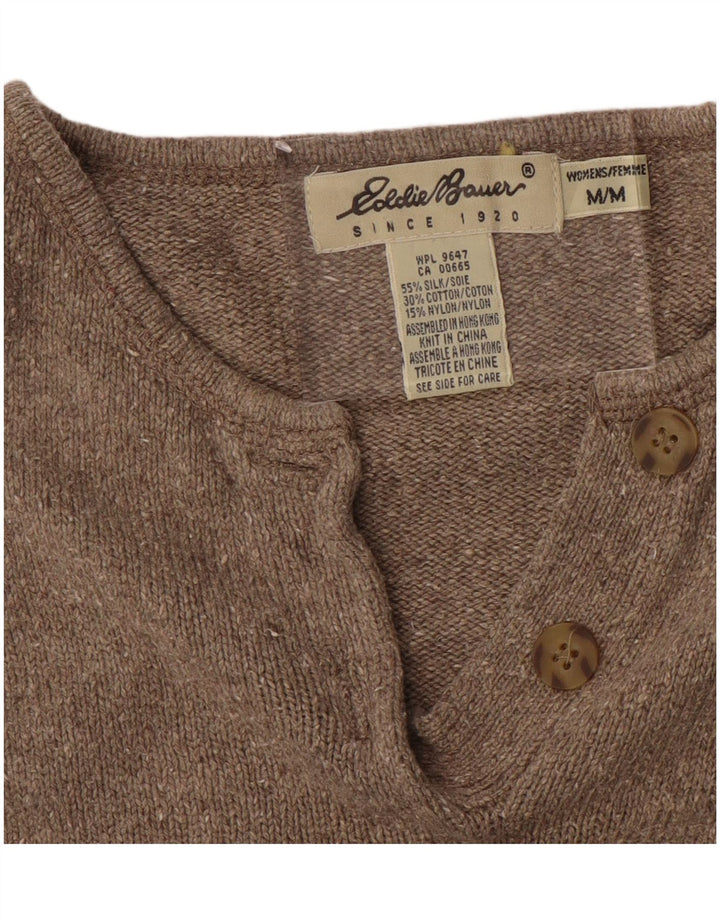 Damski sweter oversize EDDIE BAUER z dekoltem w łódkę, UK 14, średni brąz