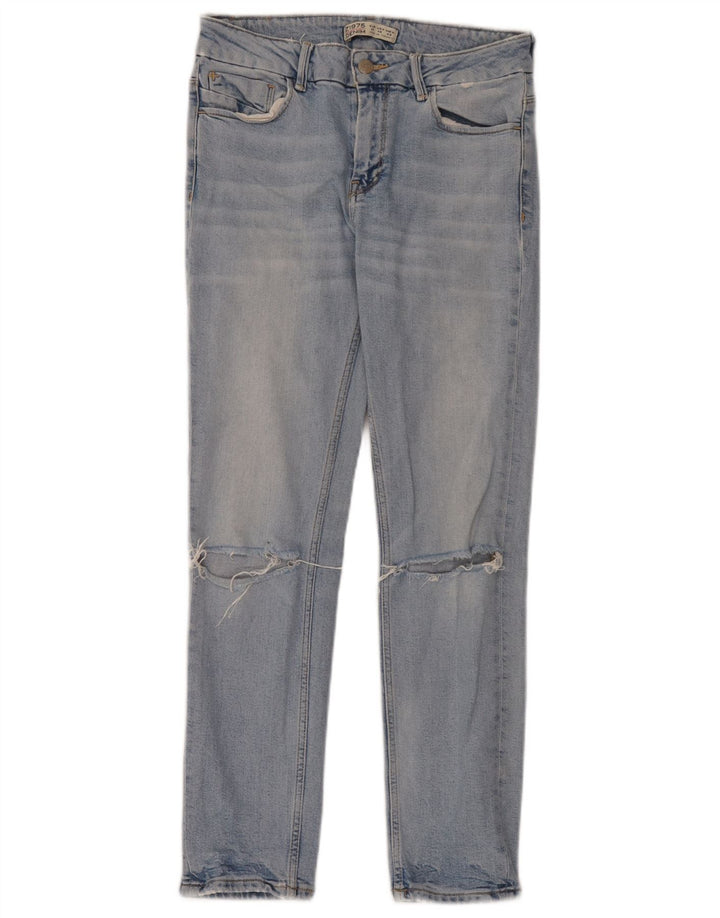 Damskie jeansy Zara w trudnej sytuacji EU 38 Small W28 L28 Niebieskie