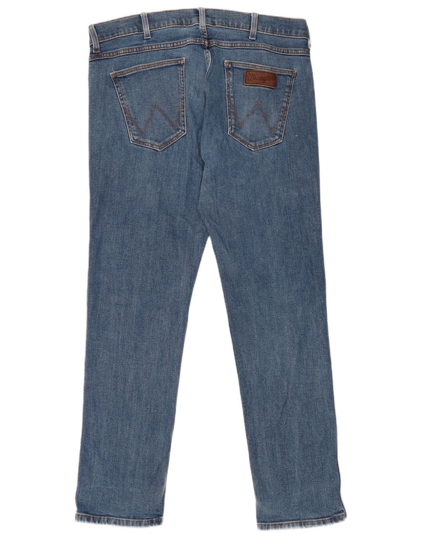 Wrangler Męskie Greensboro Straight Jeans W36 L32 Niebieskie bawełniane