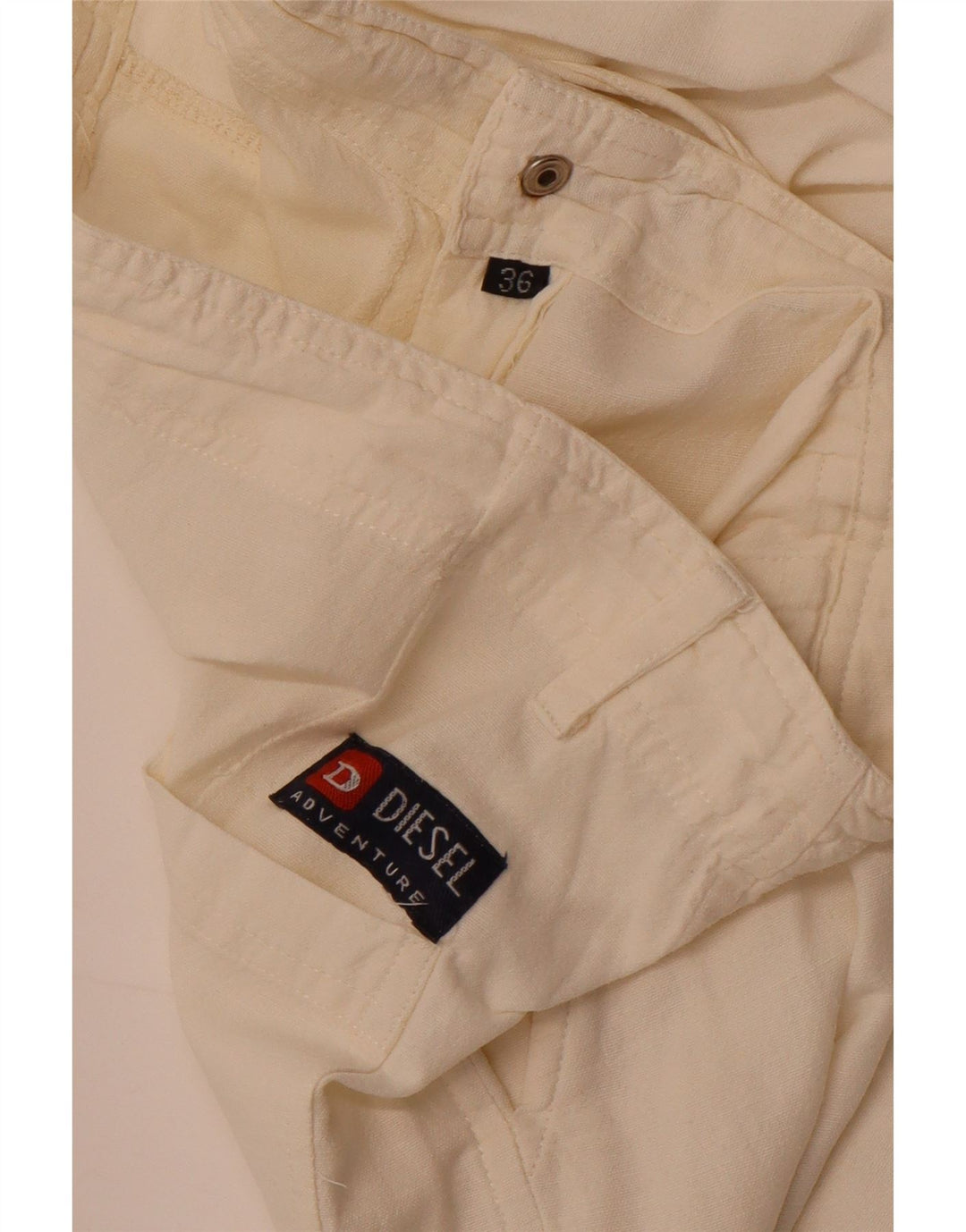 Damskie spodnie z szeroką nogawką Diesel W36 L27 Off White