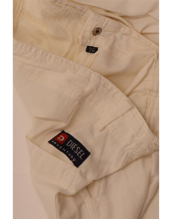 Damskie spodnie z szeroką nogawką Diesel W36 L27 Off White