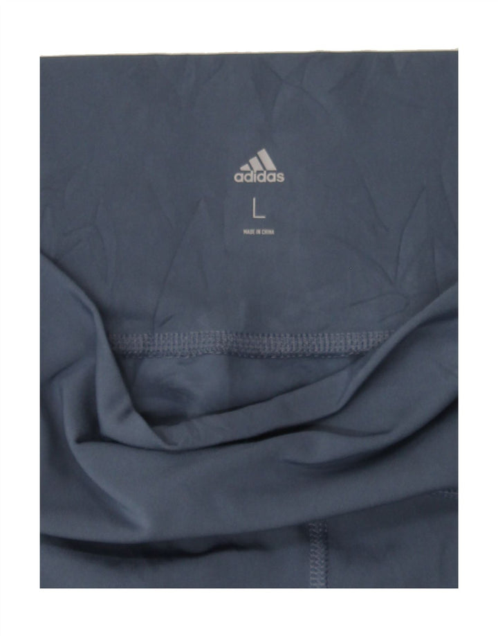 ADIDAS Womens Leggings UK 14 Large  Blue Polyester Vintage Adidas and Second-Hand Adidas from Messina Hembry 