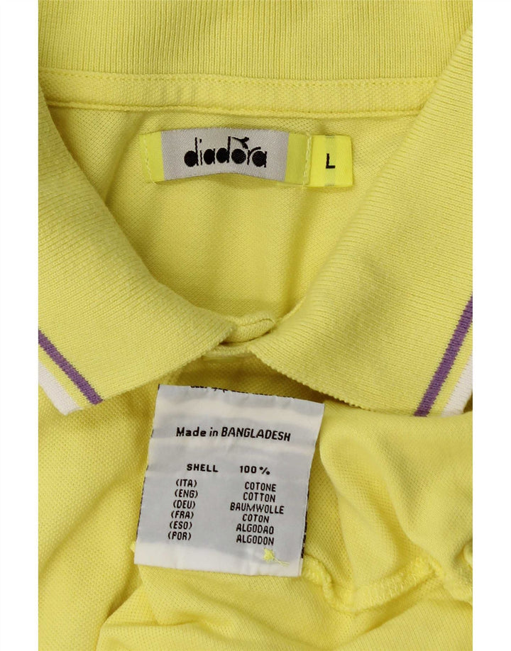 Męska koszulka polo Diadora, duża, żółta, bawełniana