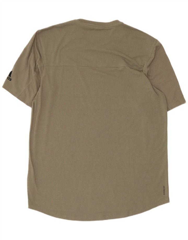 Adidas Męski T-shirt Aeroready Top, duży, khaki, poliester