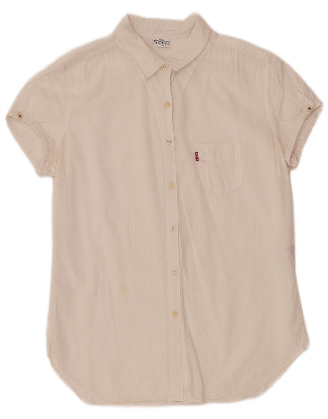 LEVI'S Womens Short Sleeve Shirt UK 10 Small White