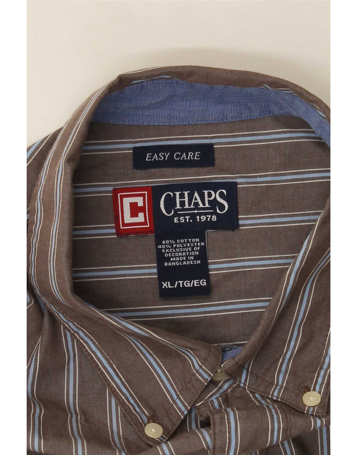 Koszula męska Chaps Easy Care XL, szara, bawełniana w prążki