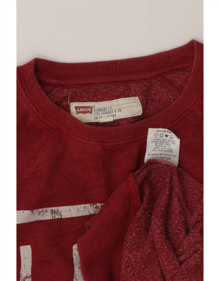Męski sweter LEVI'S Graphic Standard Fit, mały, czerwony, bawełniany