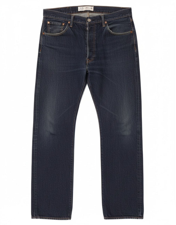 Męskie dżinsy Levi's 501 Straight W38 L34 Granatowa bawełna