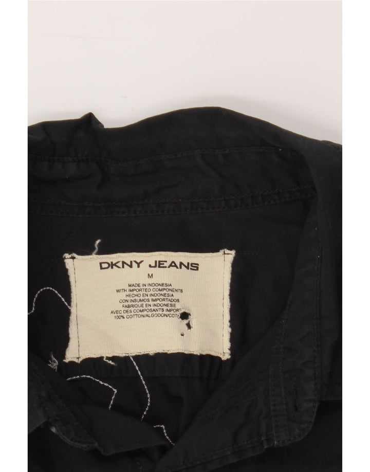 DKNY Mens Graphic Shirt Medium Black Cotton Vintage Dkny and Second-Hand Dkny from Messina Hembry 