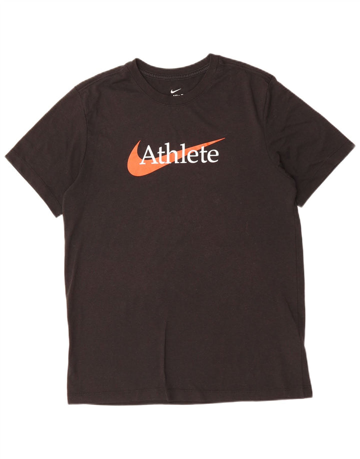 Męski T-shirt Nike Dri Fit z grafiką, średni czarny, bawełniany