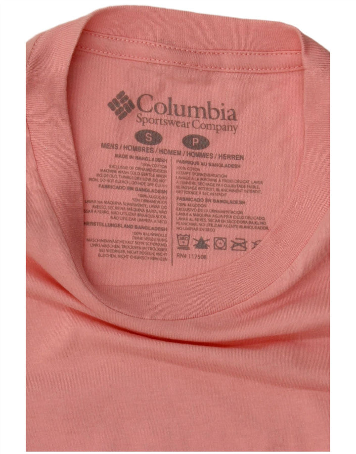Męski T-shirt z grafiką Columbia, mały, różowy