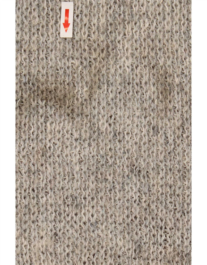 Vintage męski sweter z okrągłym dekoltem XL, szary, geometryczny