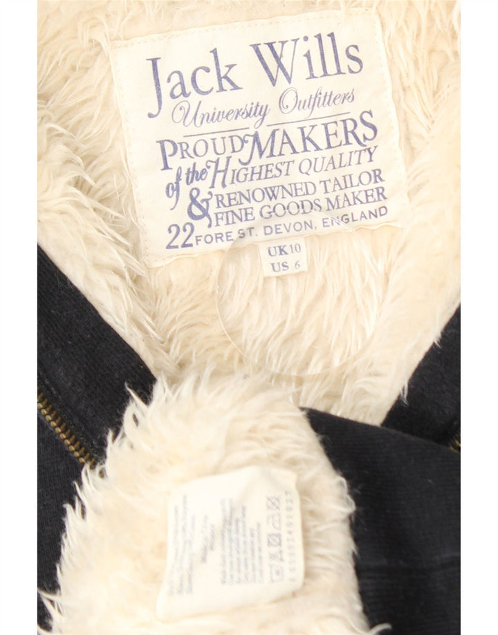 Damski sweter JACK WILLS z grafiką Sherpa, zapinany na zamek, UK 10, mały czarny