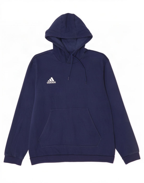 Adidas Męska bluza z kapturem, duża, granatowa, bawełniana