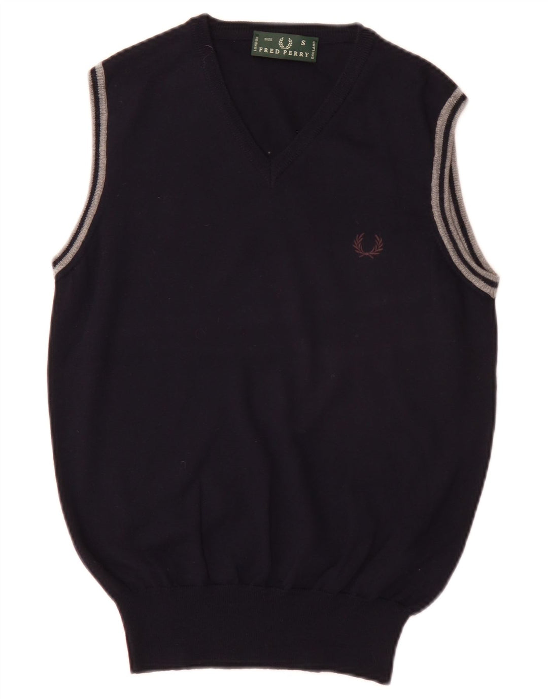 Męski podkoszulek Fred Perry z kamizelką, mały, granatowy, wełniany