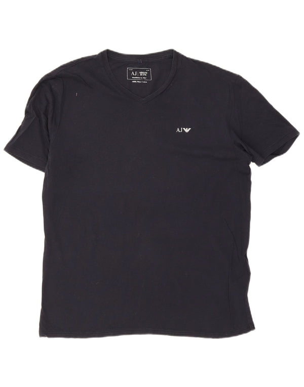 T-shirt męski Armani Jeans, duży, granatowy, bawełniany