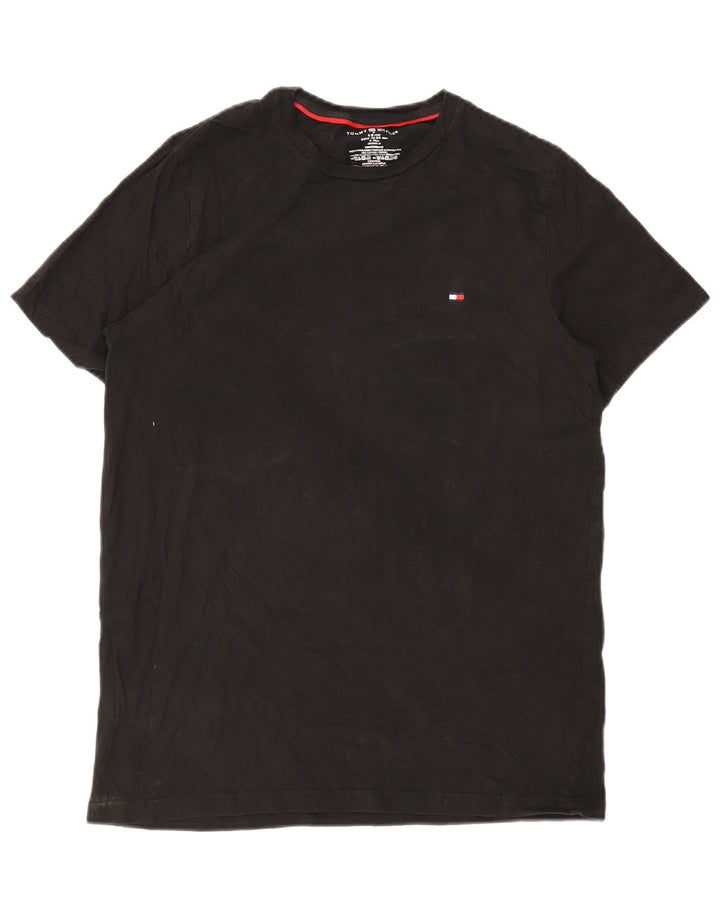 T-shirt męski Tommy Hilfiger Top, średnio czarny, bawełniany