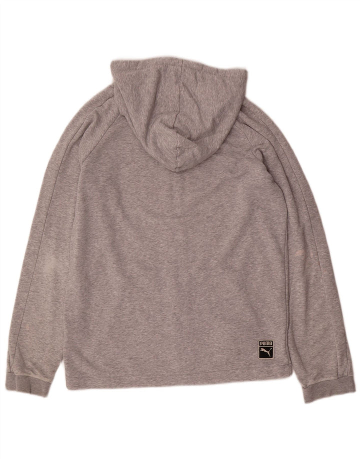 Męski sweter Puma z kapturem i zamkiem błyskawicznym, mały, szary, z bawełny w plamki