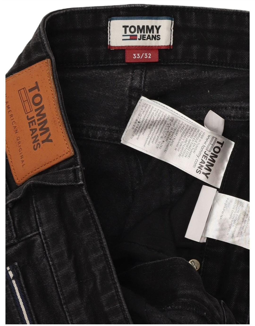 Męskie jeansy slim fit Tommy Hilfiger W33 L32 Czarne bawełniane