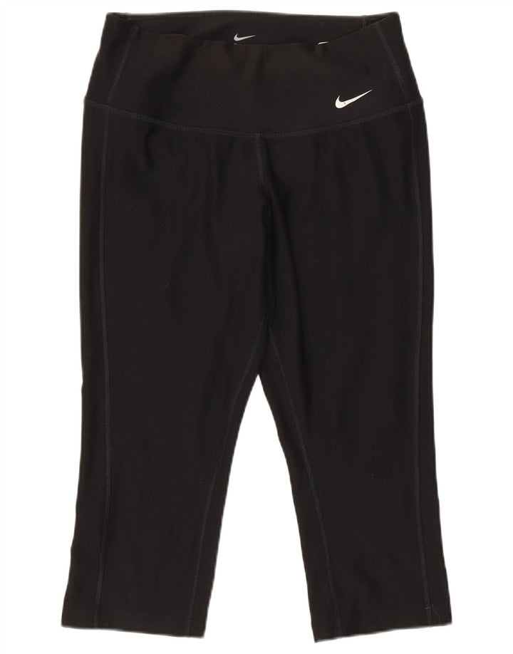 Damskie legginsy Nike Dri Fit Capri UK 6 XS, czarny poliester