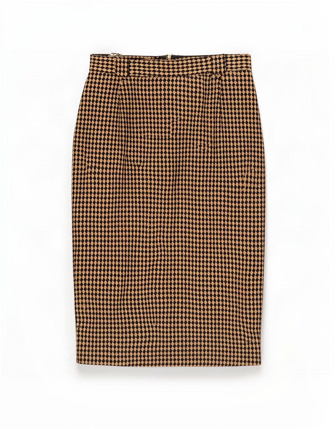 Damska spódnica ołówkowa Michael H UK 12 Medium W26 Beżowy Argyle/Diamentowa wełna